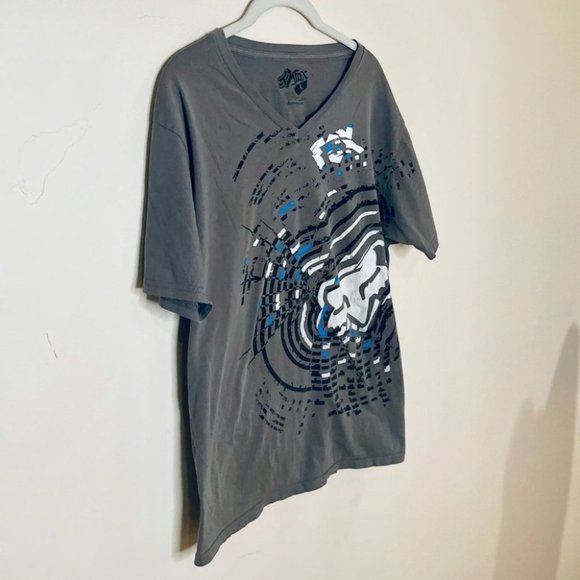 Fox Racing Vintage Graphic Tee - V Neck GRAY SZ L - EUC - Picture 8 of 9